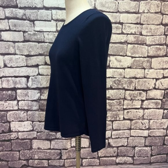 Chico's Navy Long Sleeve Pullover Sweater Size Small - Picture 4 of 9